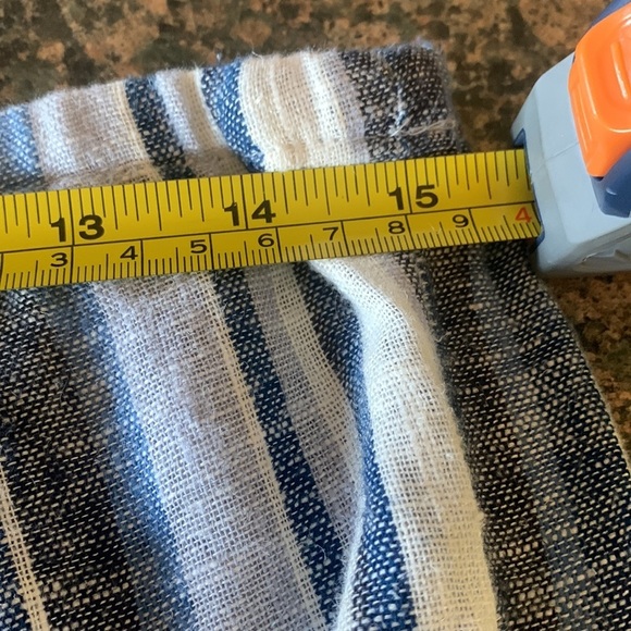 Anthropologie Drew Emerson Women’s Linen Strapless Jumpsuit Boho Blue Medium - Picture 7 of 7